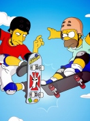 Обои Homer Simpson and Tony Hawk 132x176