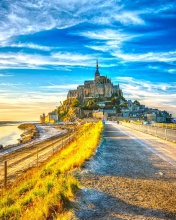 Обои Normandy, Mont Saint Michel HDR 176x220