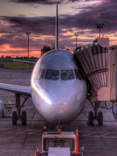 Airplane In Airport wallpaper 240x320