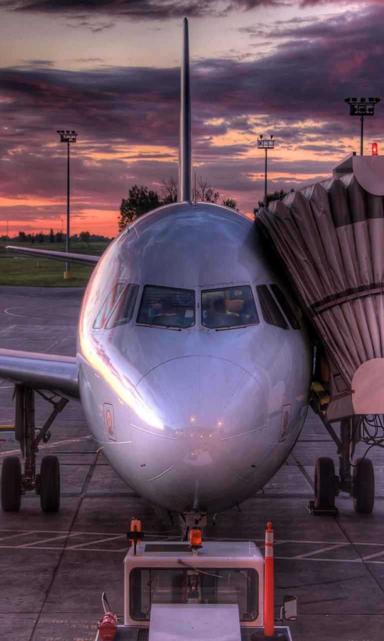 Sfondi Airplane In Airport 768x1280