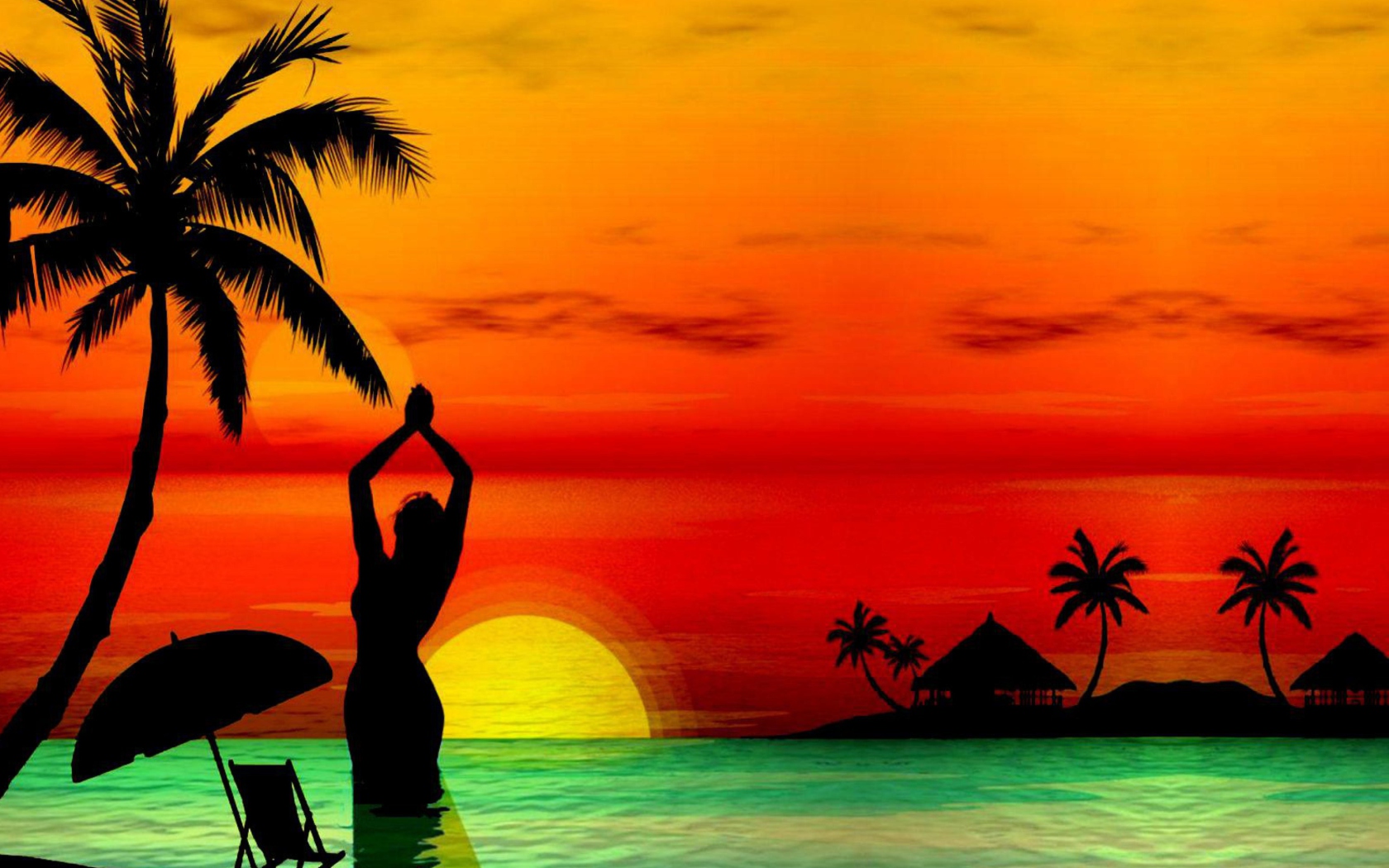 Fondo de pantalla Sunset Beach 1680x1050