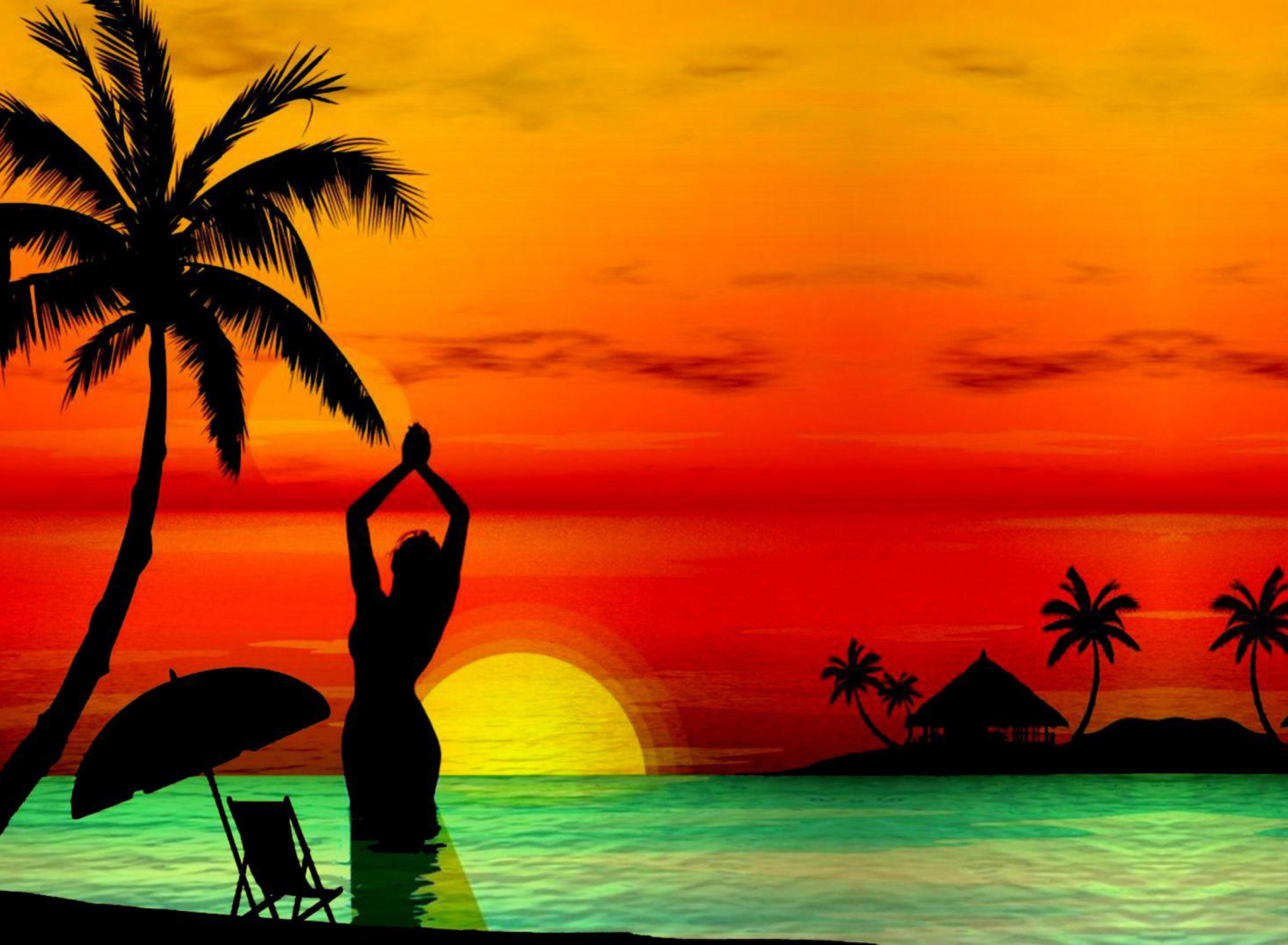 Das Sunset Beach Wallpaper 1920x1408