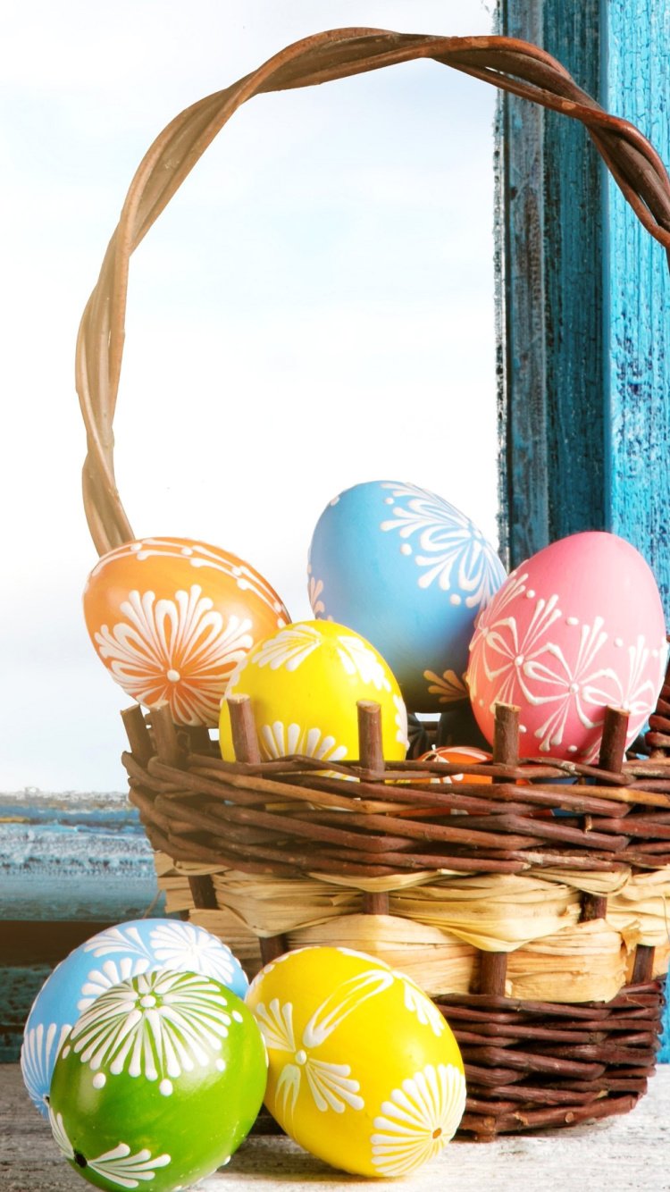 Easter eggs in basket screenshot #1 750x1334