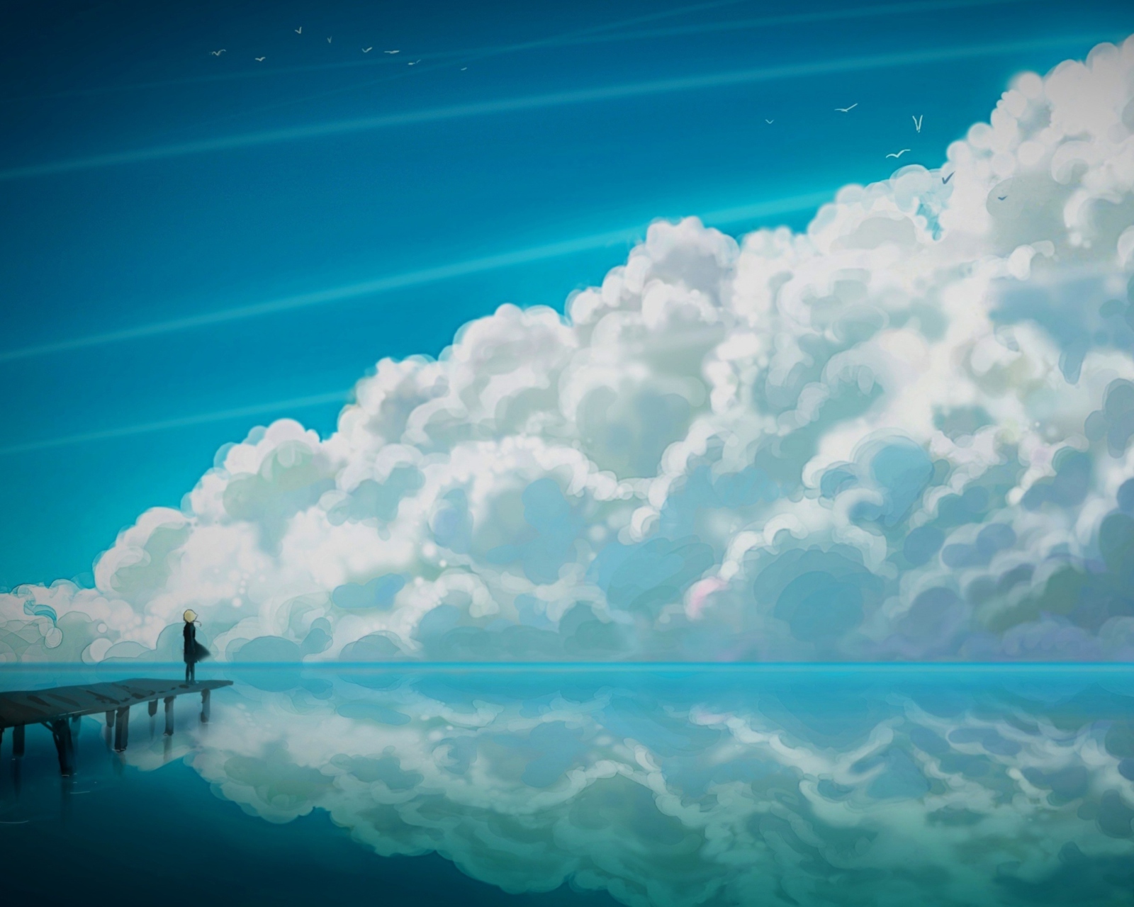 Fondo de pantalla Blue Sky And Fluffy Clouds 1600x1280