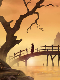 Samurai on Bridge screenshot #1 240x320