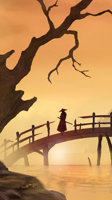 Samurai on Bridge screenshot #1 360x640