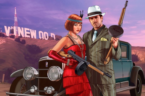 Das Grand Theft Auto V Metropolis Wallpaper 480x320