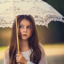 Sfondi Girl With Lace Umbrella 128x128