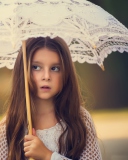 Girl With Lace Umbrella wallpaper 128x160