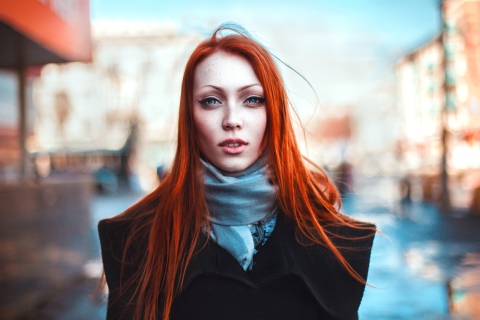 Gorgeous Redhead Girl wallpaper 480x320