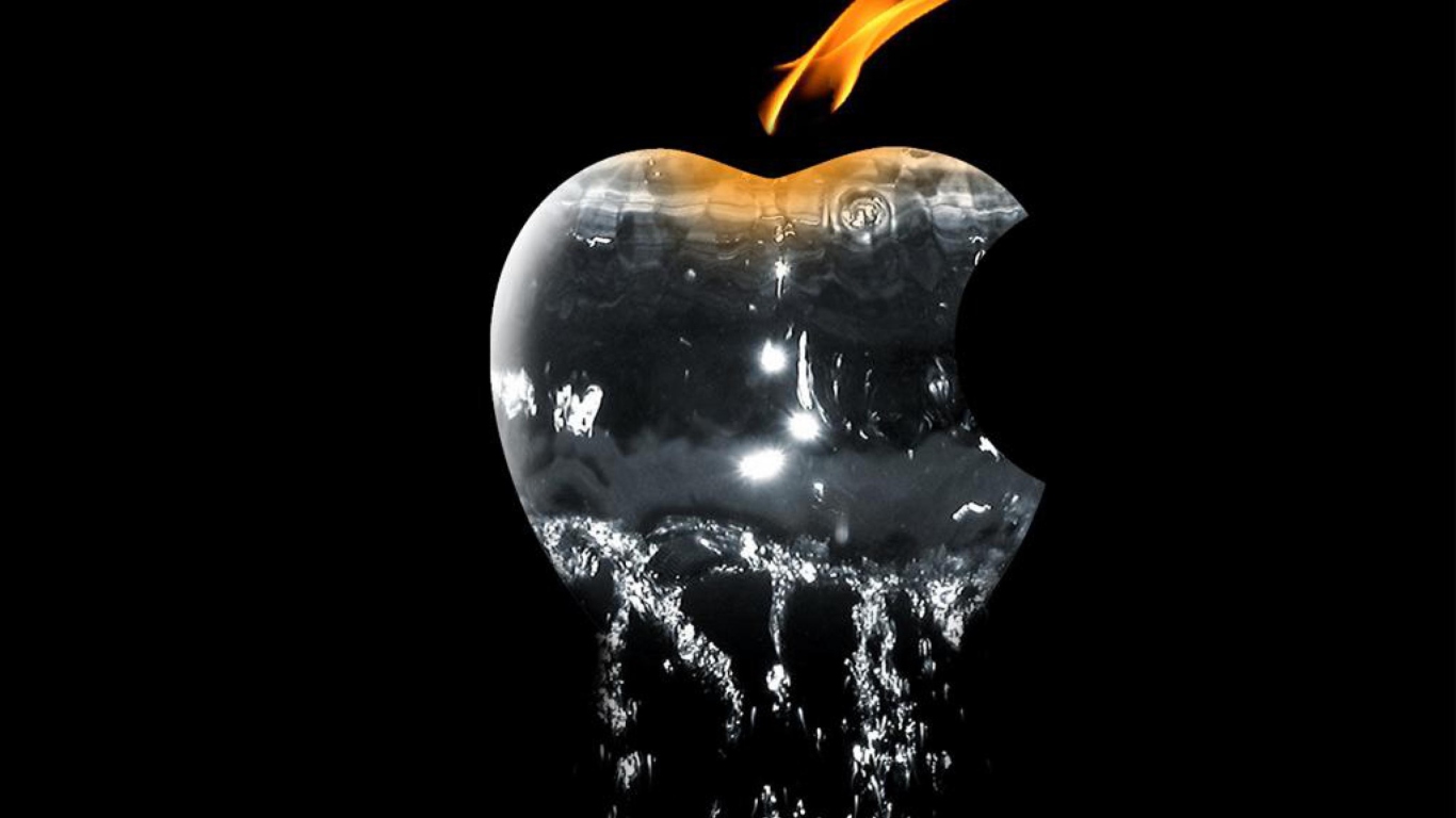 Sfondi Apple Ice And Fire 1366x768