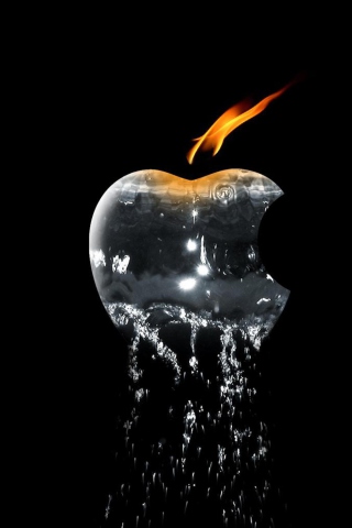 Fondo de pantalla Apple Ice And Fire 320x480
