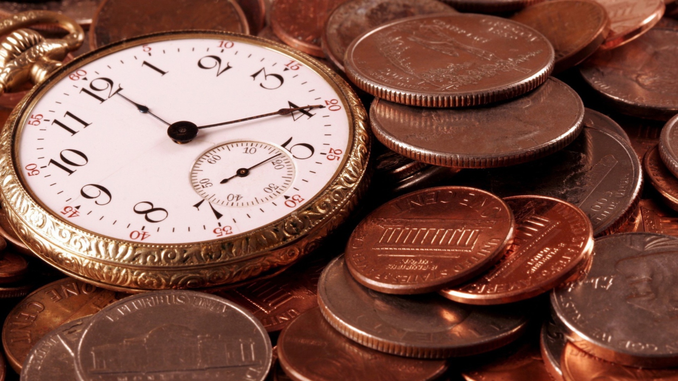 Sfondi Time Is Money 1366x768