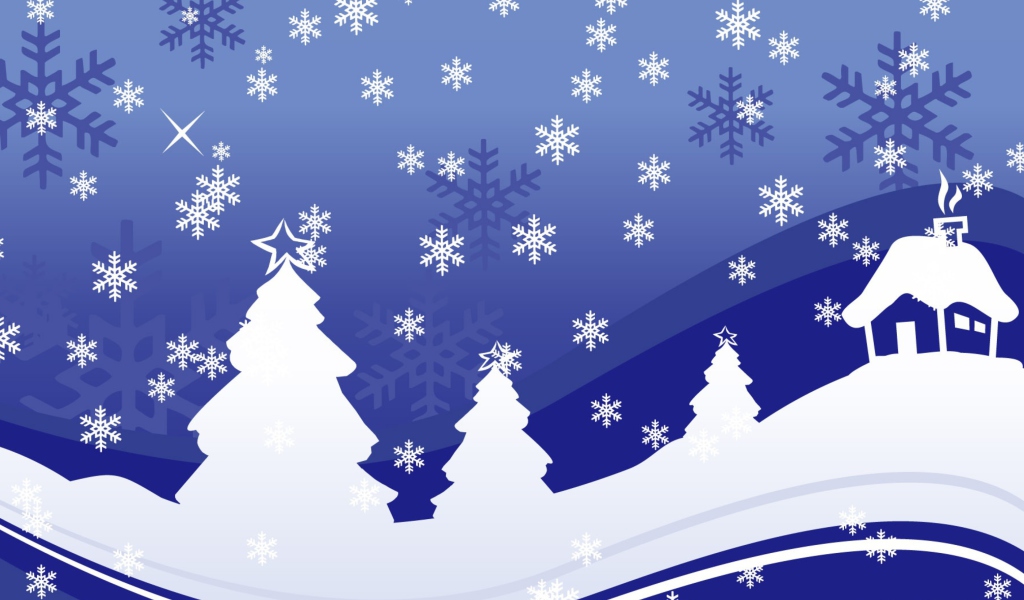 Das Vector Christmas Design Wallpaper 1024x600