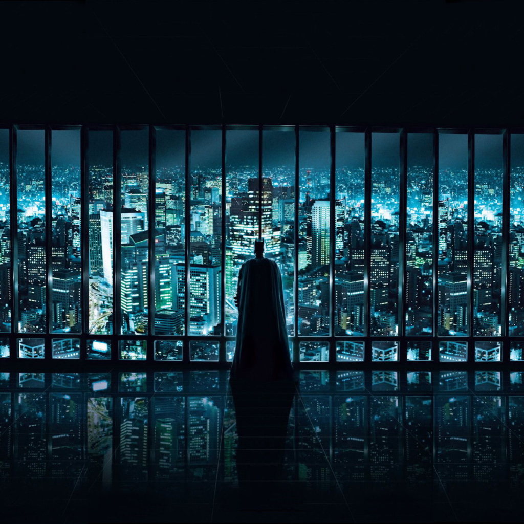Das Batman Observing Wallpaper 1024x1024