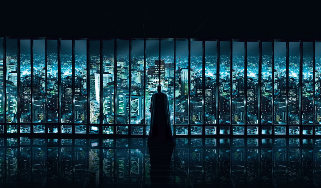 Das Batman Observing Wallpaper 1024x600