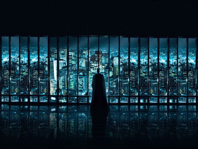 Das Batman Observing Wallpaper 640x480
