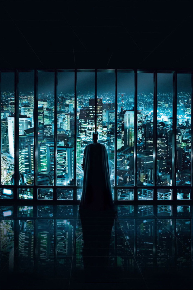 Fondo de pantalla Batman Observing 640x960