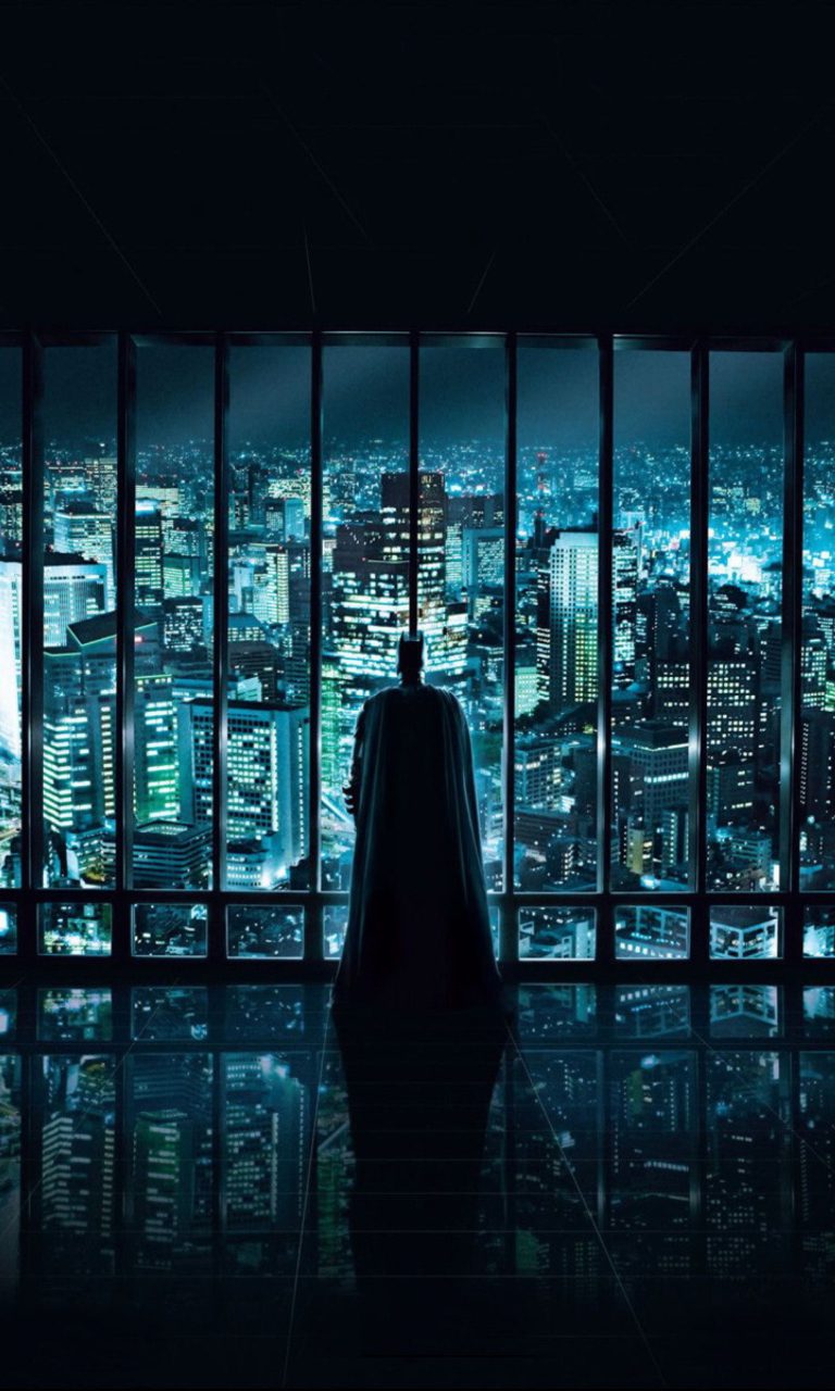 Das Batman Observing Wallpaper 768x1280