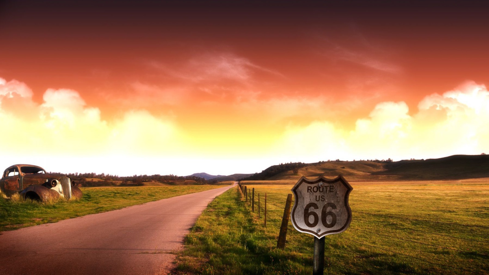 Fondo de pantalla Adventure Route 66 Landscape 1600x900