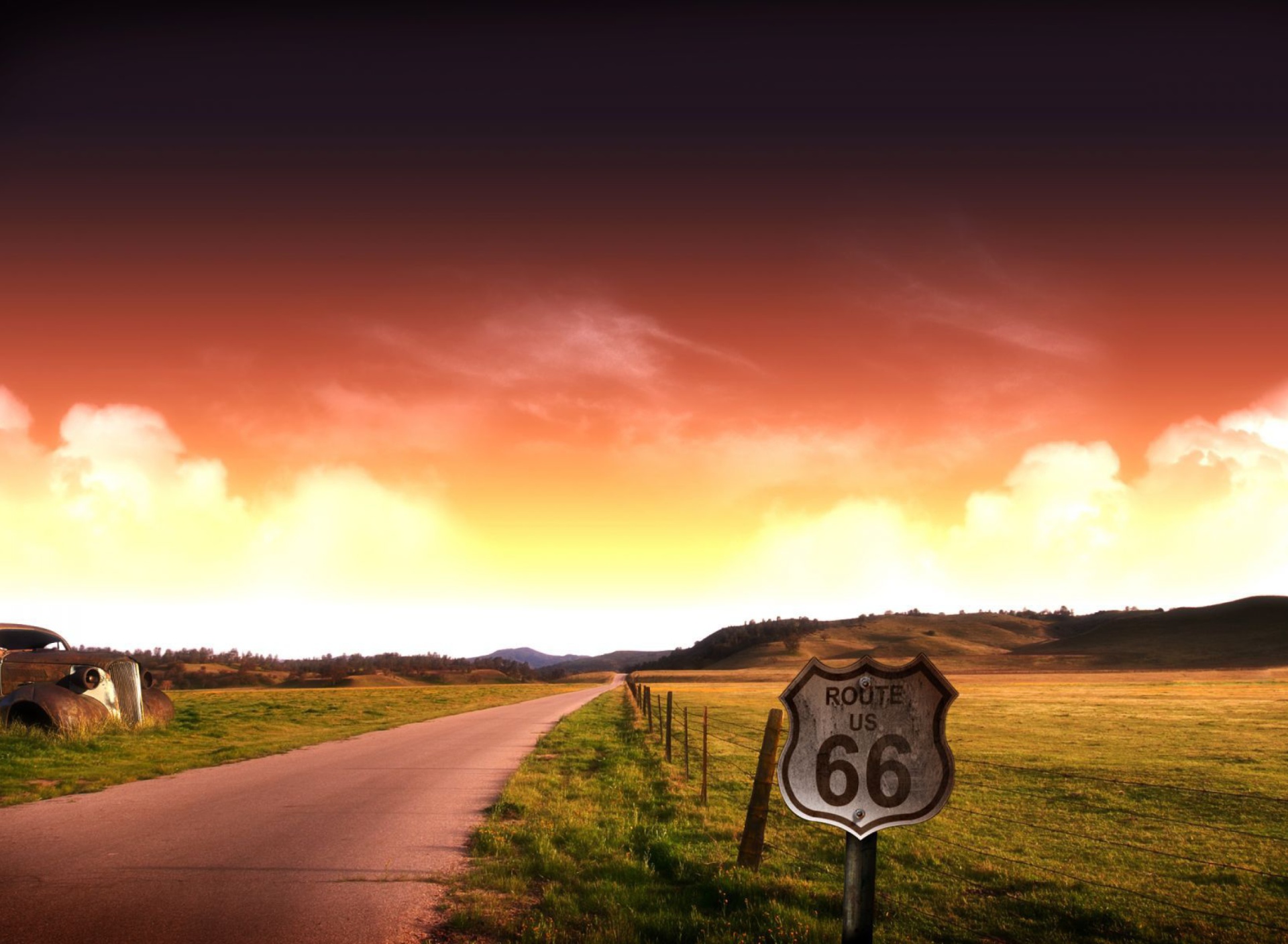 Fondo de pantalla Adventure Route 66 Landscape 1920x1408