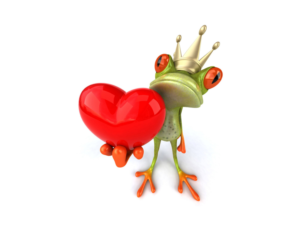 Das Valentine's Day Frog Wallpaper 1024x768