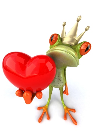 Das Valentine's Day Frog Wallpaper 320x480