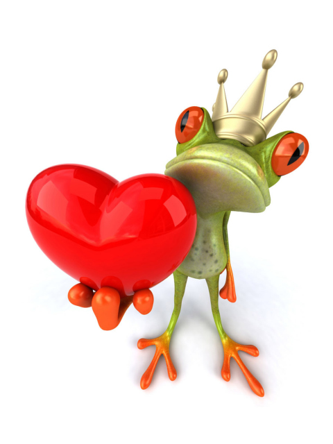Обои Valentine's Day Frog 480x640