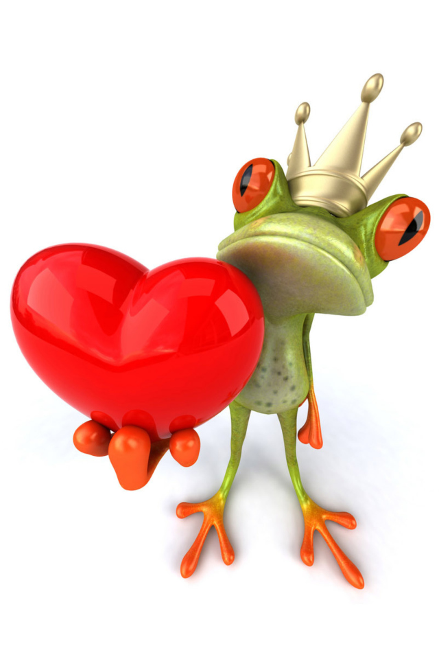 Das Valentine's Day Frog Wallpaper 640x960