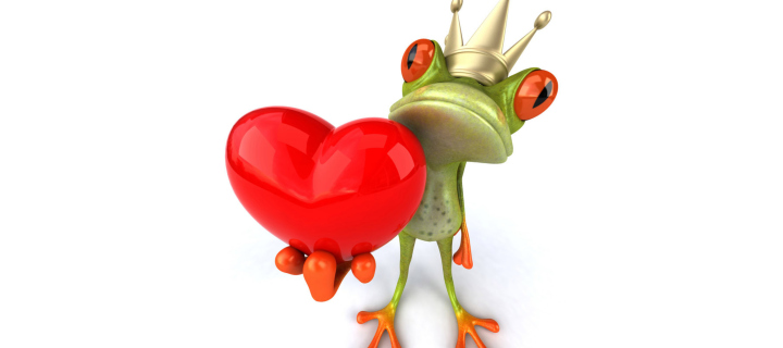 Fondo de pantalla Valentine's Day Frog 720x320