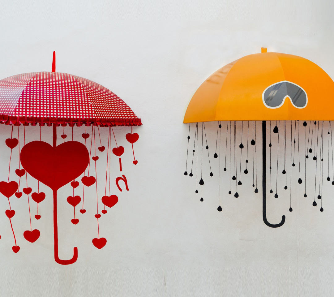 Two umbrellas wallpaper 1080x960