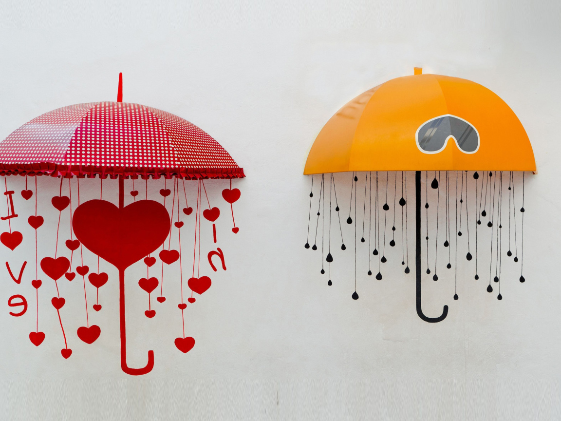 Two umbrellas wallpaper 1152x864