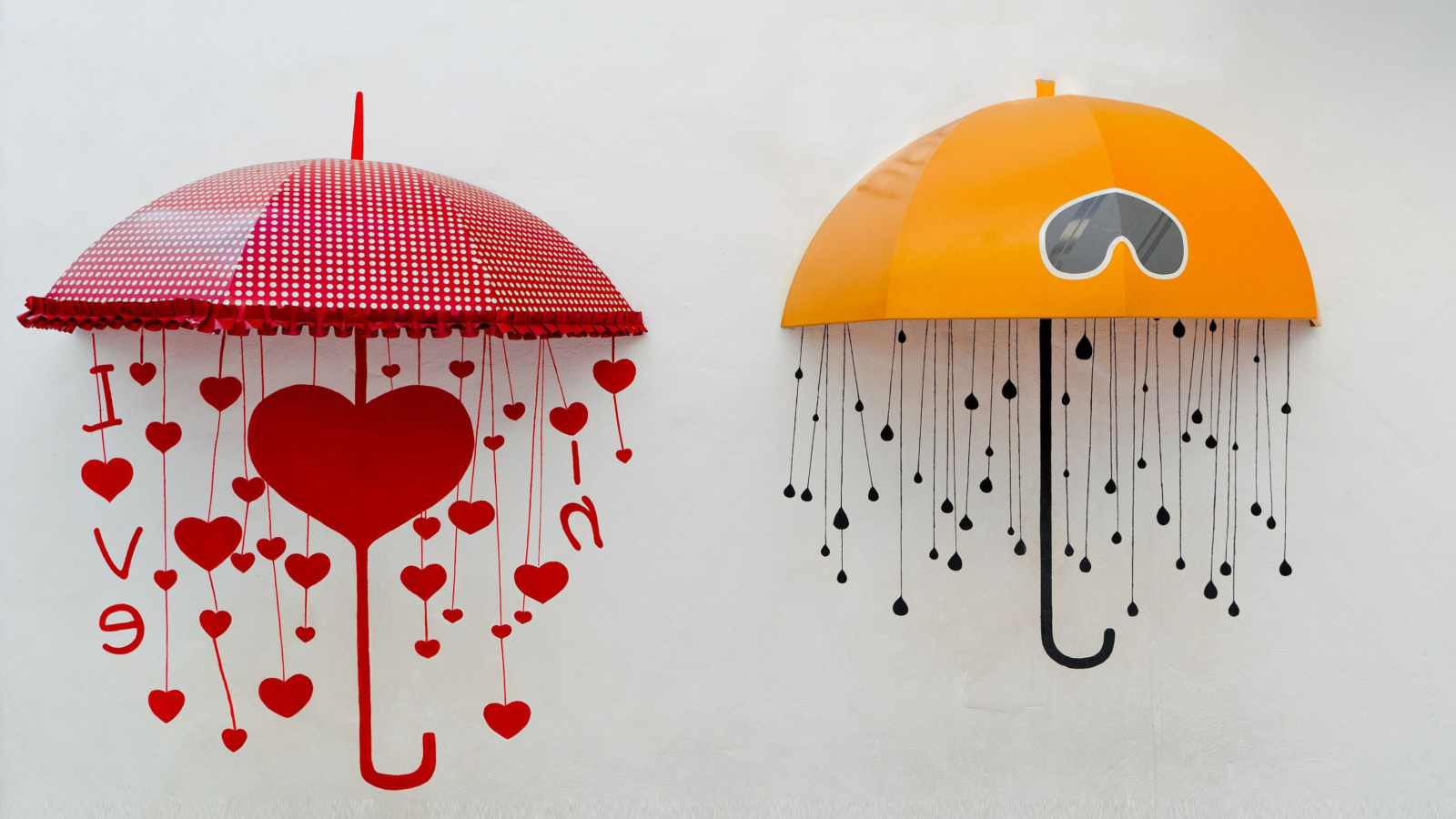 Two umbrellas wallpaper 1600x900