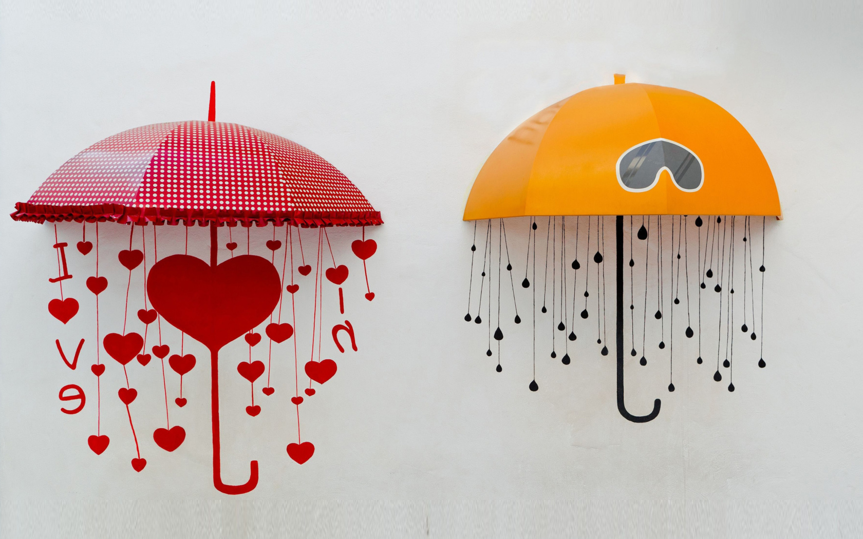 Two umbrellas wallpaper 1680x1050