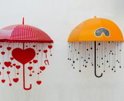 Two umbrellas wallpaper 176x144