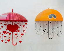 Two umbrellas wallpaper 220x176