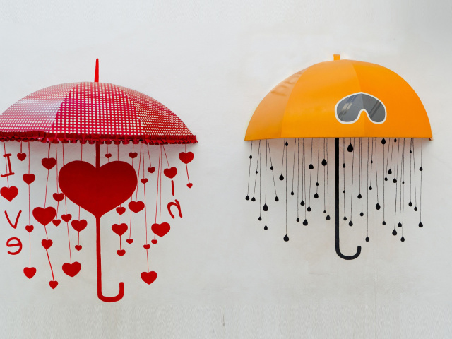 Two umbrellas wallpaper 640x480