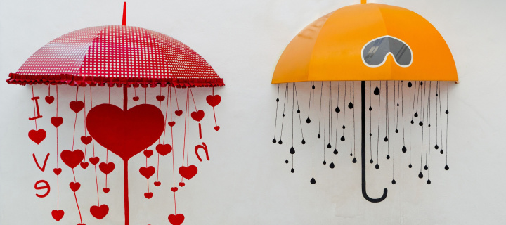 Das Two umbrellas Wallpaper 720x320