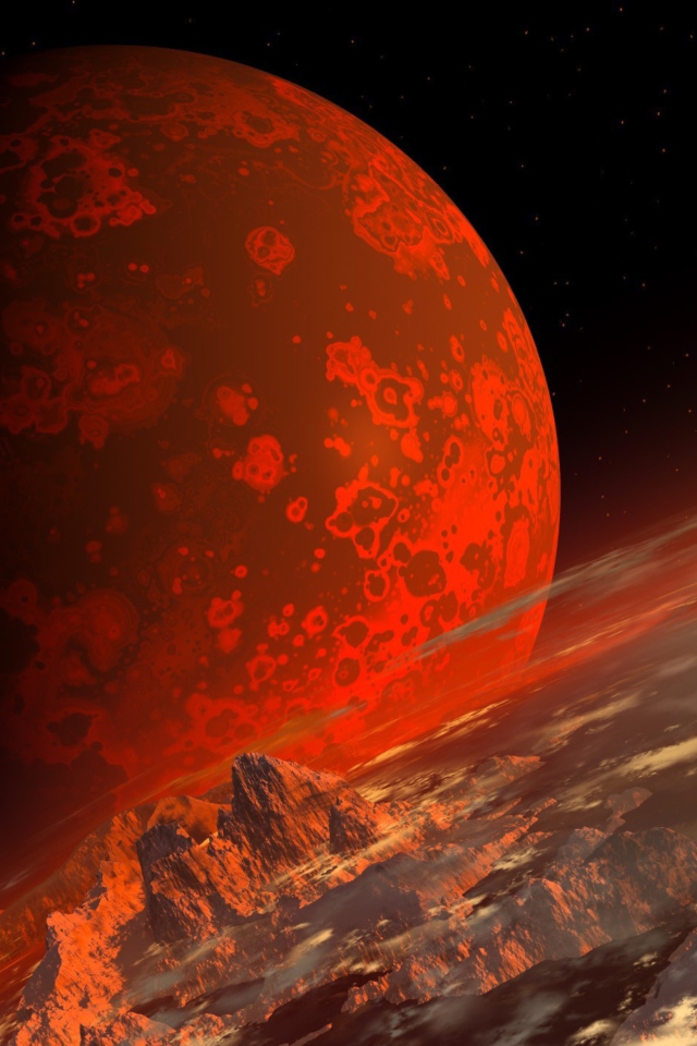 Fondo de pantalla Red Planet 640x960