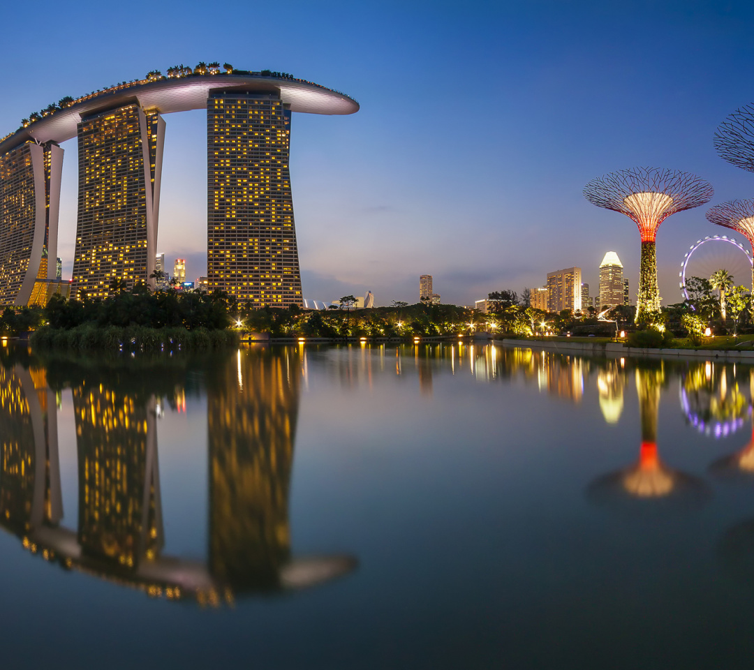 Das Singapore Marina Bay Sands Tower Wallpaper 1080x960