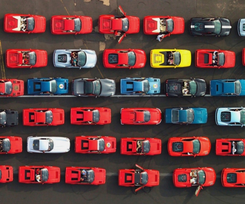 Fondo de pantalla Ferrari Supercars From Above 480x400