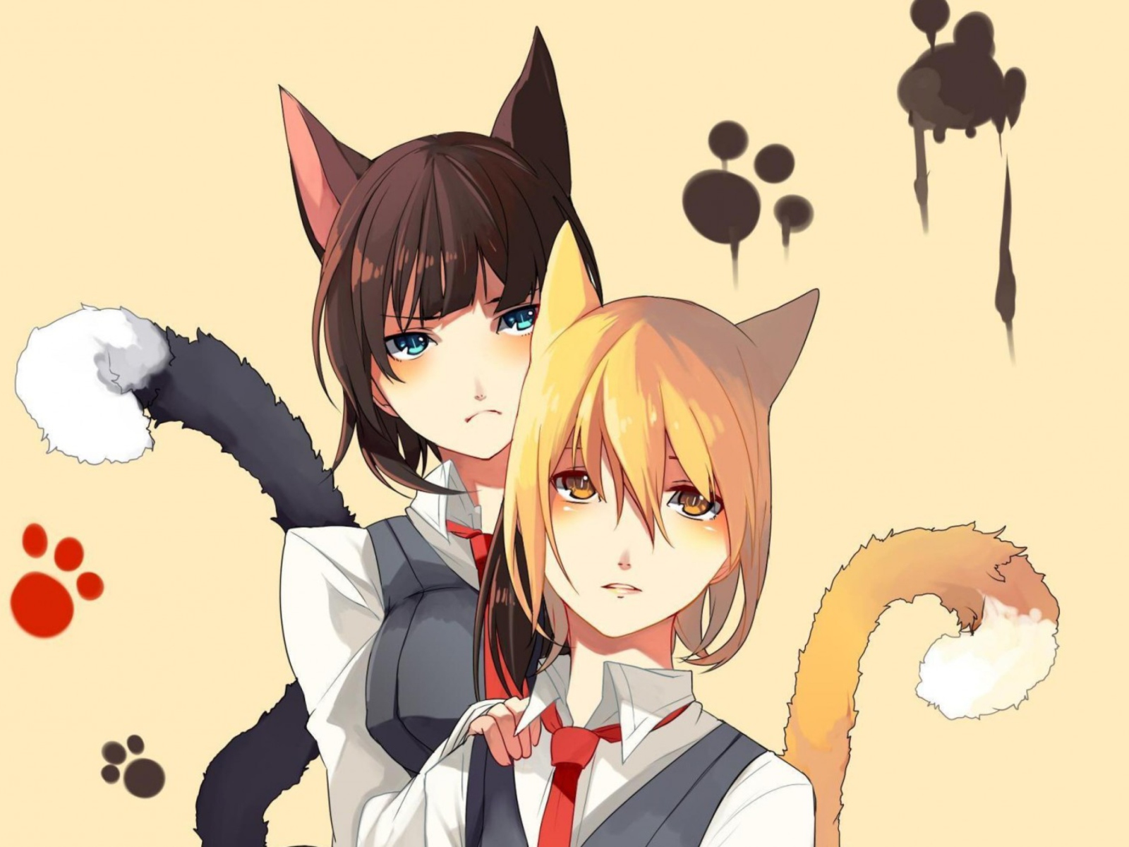 Обои Cat Girls 1600x1200