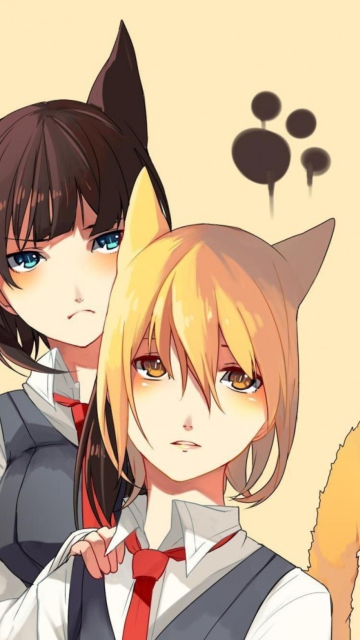 Das Cat Girls Wallpaper 360x640