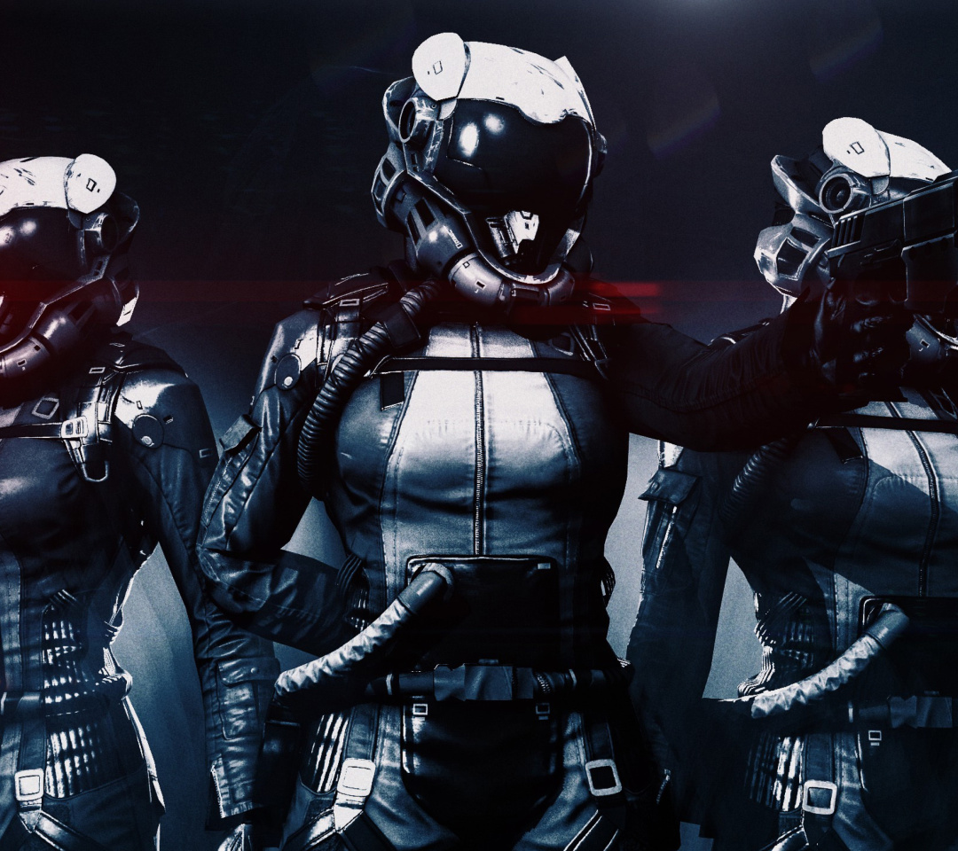 Fondo de pantalla Cyborgs in Helmets 1080x960