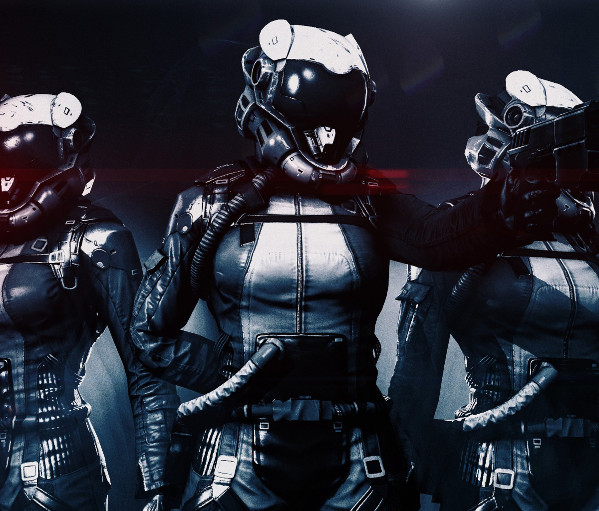 Fondo de pantalla Cyborgs in Helmets 1200x1024