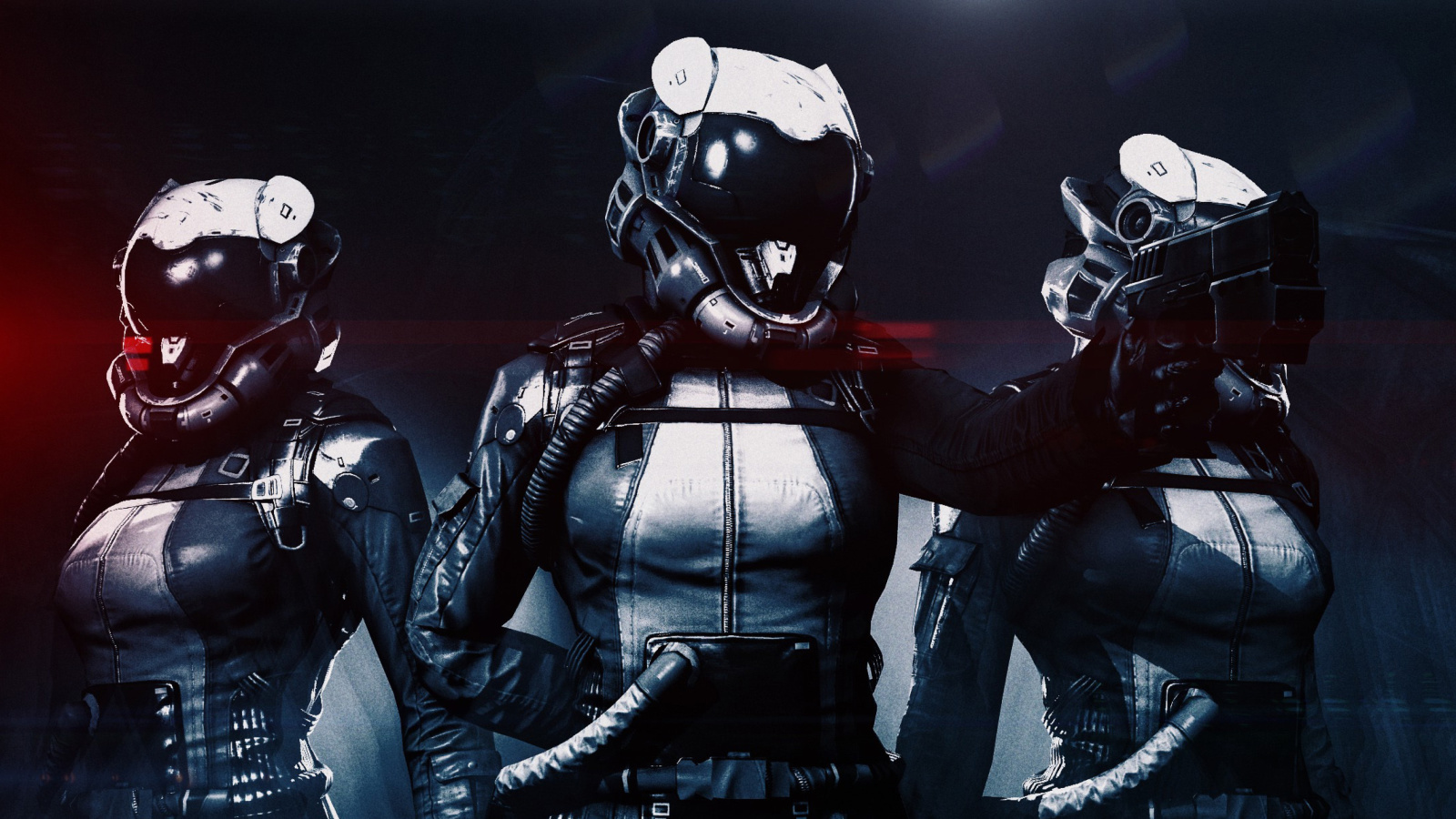 Fondo de pantalla Cyborgs in Helmets 1600x900