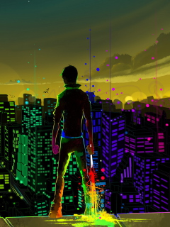 Big City Colorful Illustration screenshot #1 240x320