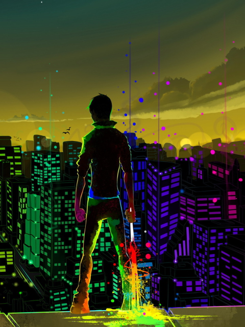 Big City Colorful Illustration screenshot #1 480x640