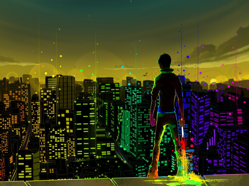 Screenshot №1 pro téma Big City Colorful Illustration 800x600