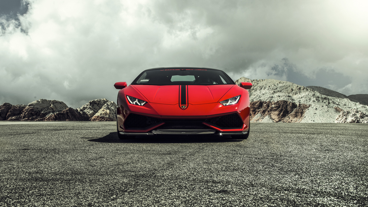 Fondo de pantalla Lamborghini Huracan LP 610 4 Red 1280x720